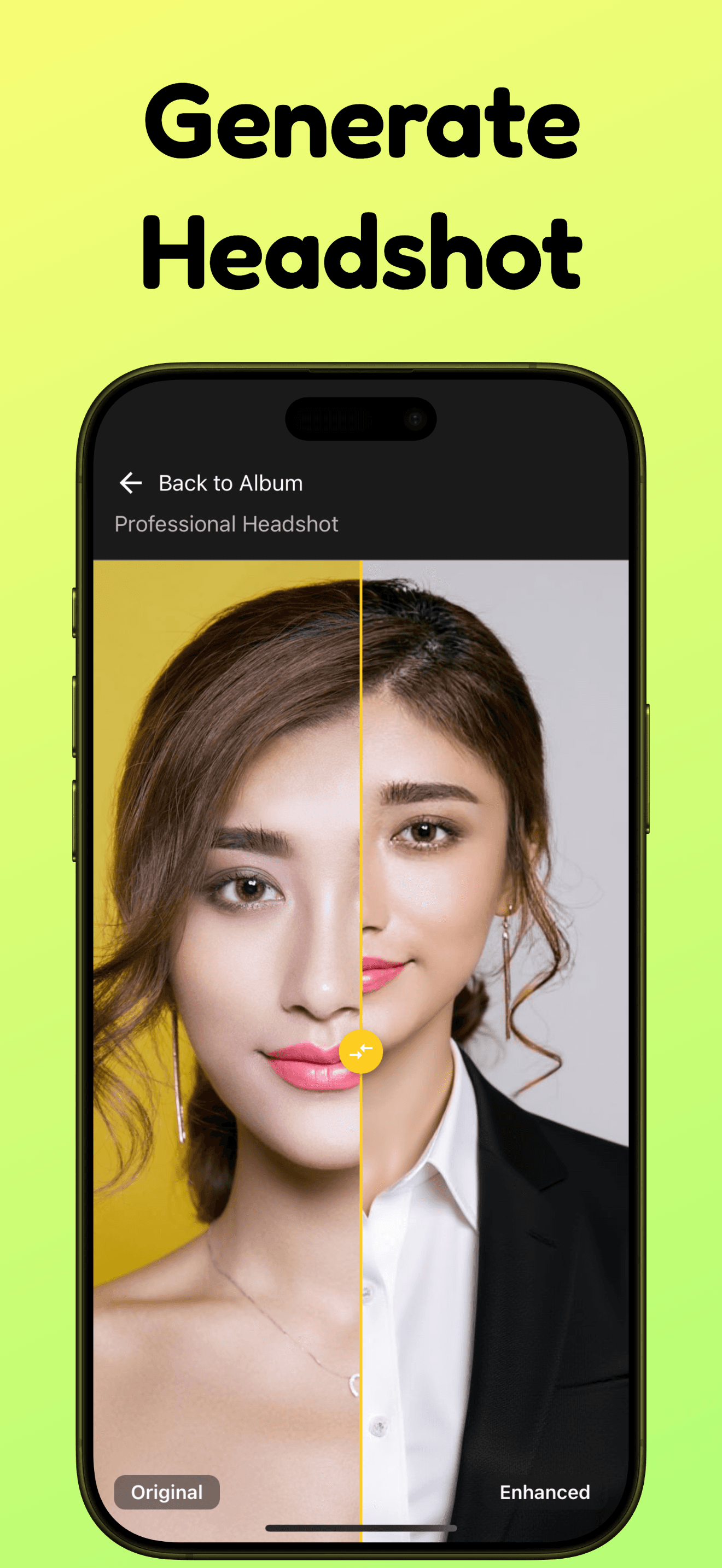 Pixcue photo enhancement screen