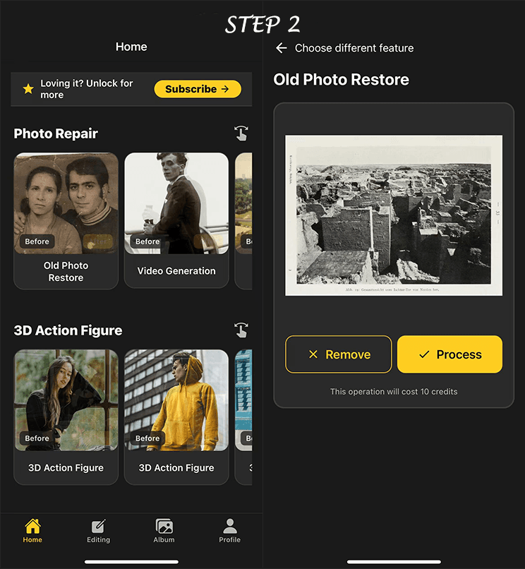 Selecting an AI restoration tool