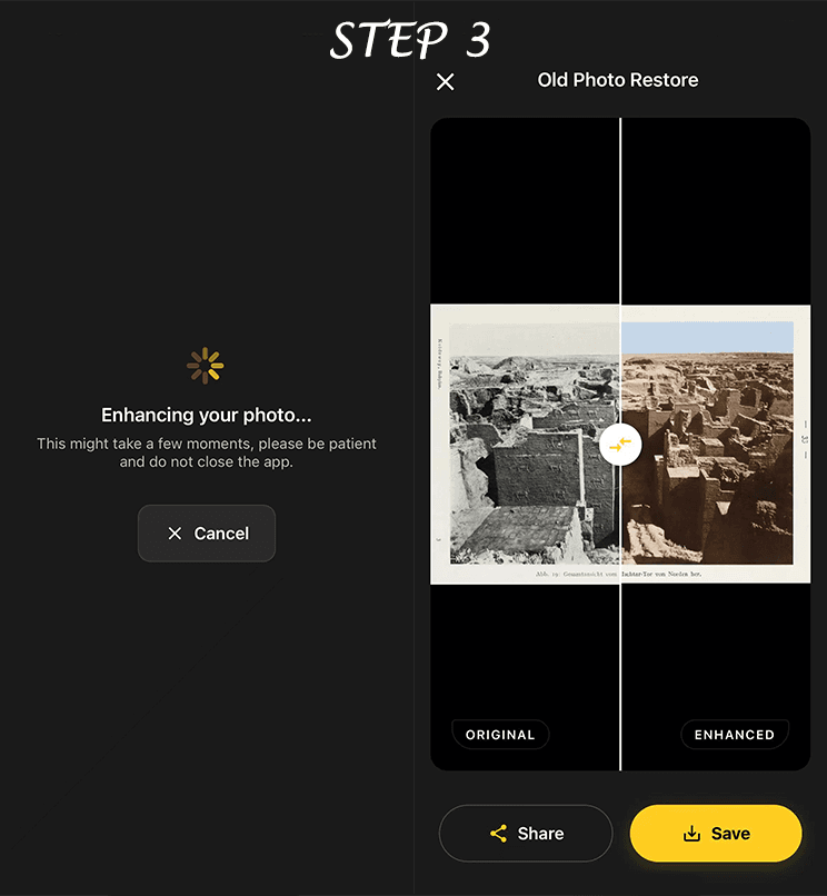Applying AI restoration